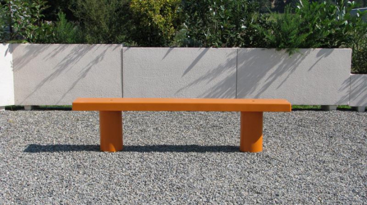 Banquette Xénon béton couleur orange